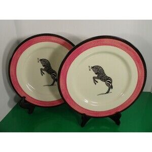 2 ZEBRA Dinner Plates Carly Dodsley Made in England